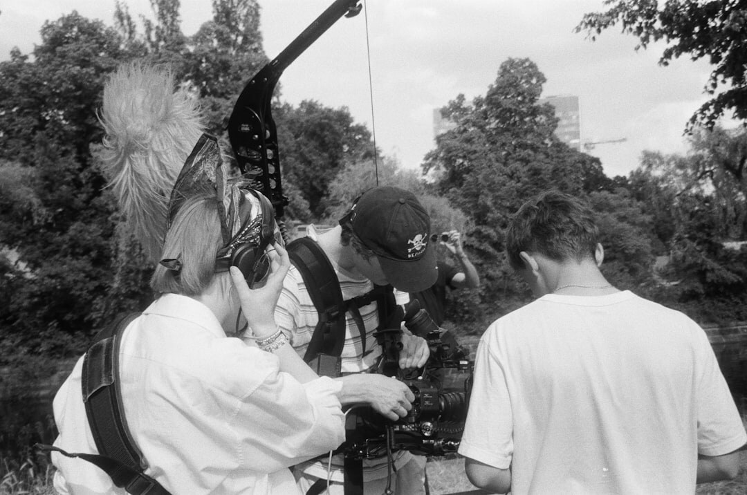 Media professionals practicing a role play training session